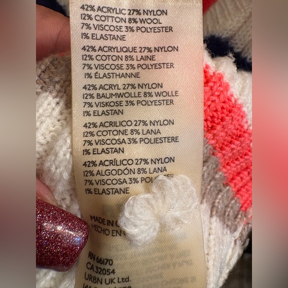 Anthropologie Maeve Short-Sleeve Multi-Stripe Eyelash Sweater Women’s Medium - Picture 10 of 11